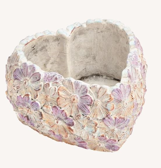 Macetero corazón floral