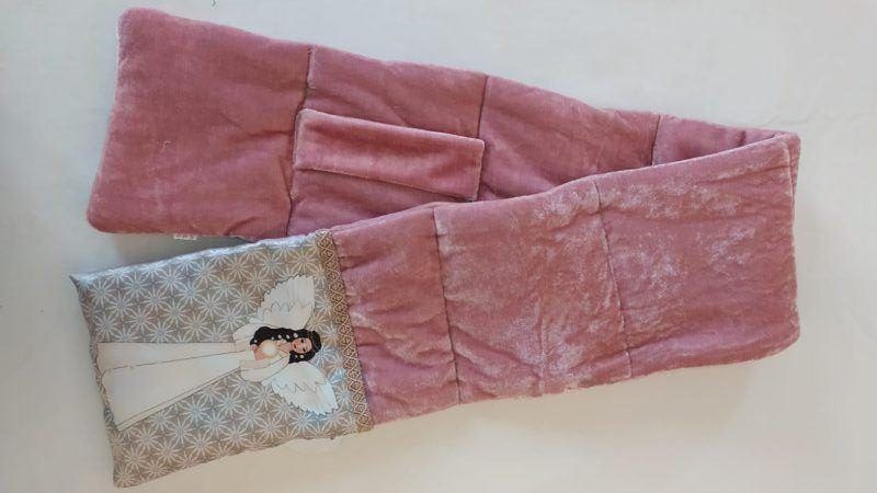 Bufanda Cuello terciopelo rosa Ángel de la Luz
