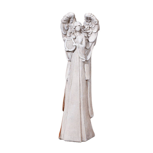 Figura de juego de órgano con forma de ángel, h.70 cm: Gris / Magnesia