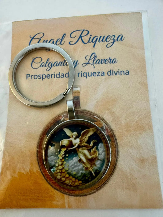 Llavero y Medalla Ángel de la Riqueza