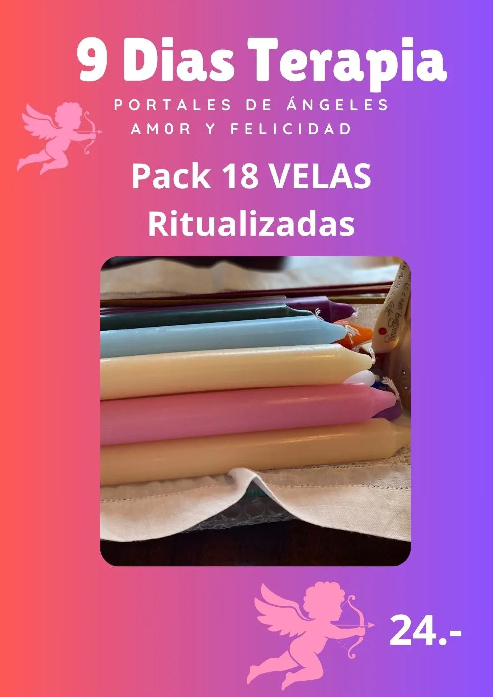 Pack Velas ritualizadas terapia amor y felicidad