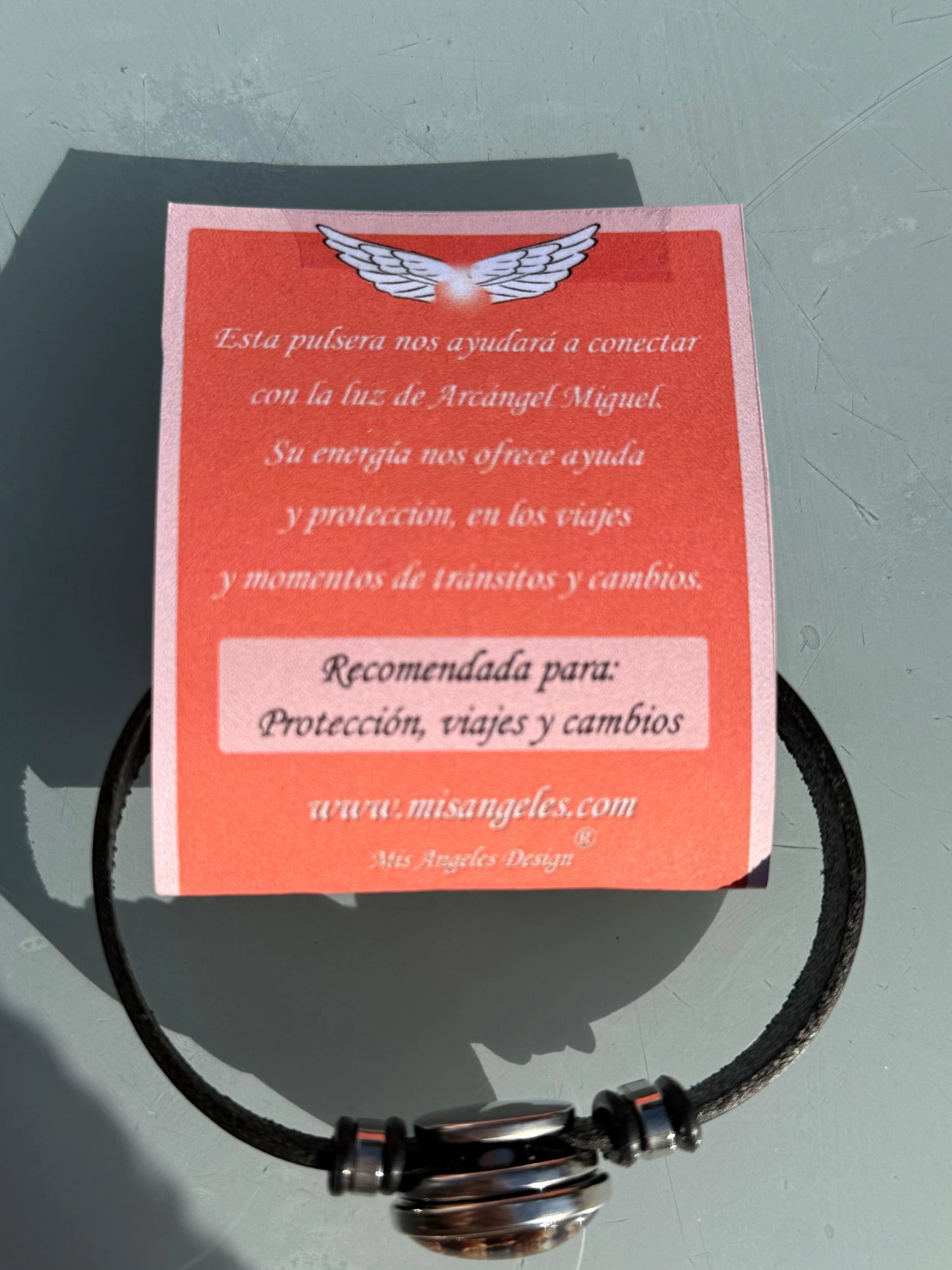 Pulsera Unisex Arcángel Miguel efecto cuero